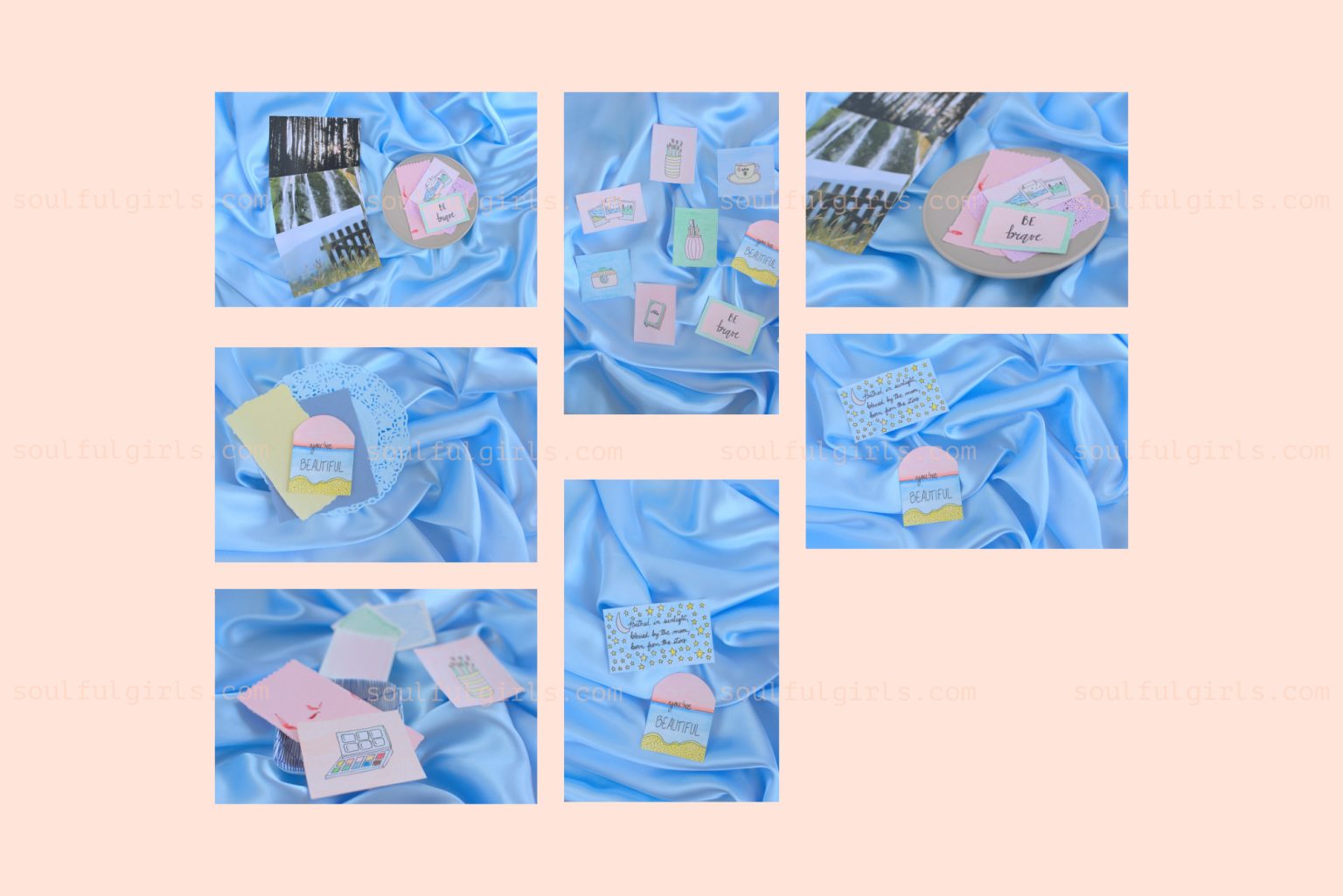 Example of some of the images in the styled stock photo bundle, with drawings painted with watercolor, inspired by the work of creative entrepreneurs.