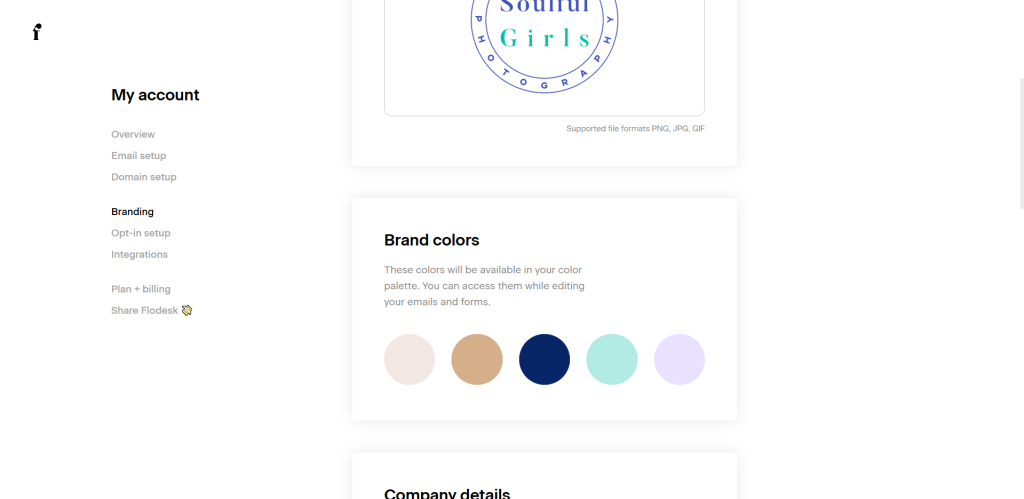 Change your brand colors screenshot.
