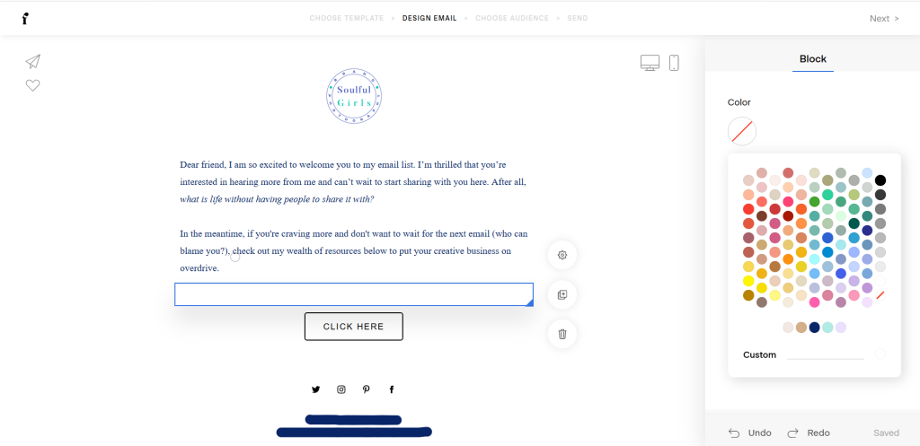 Customize the spacer screenshot.