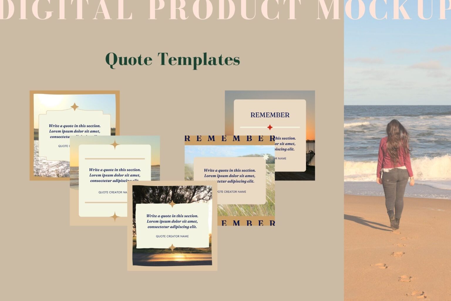 Example of the quote templates included in this digital product mockup template.