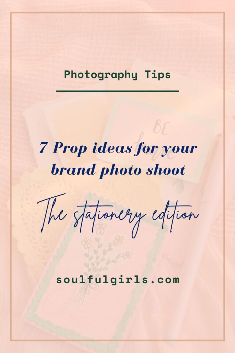 Photography tips. 7 Prop ideas for your brand photo shoot. The stationery edition.