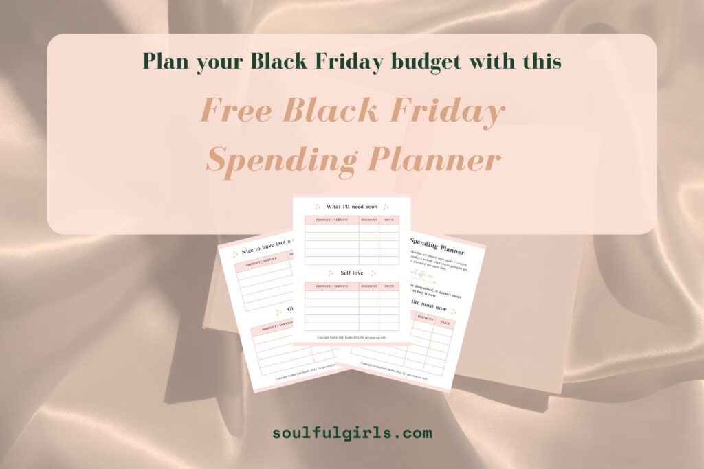 Example of the free Black Friday spending planner.