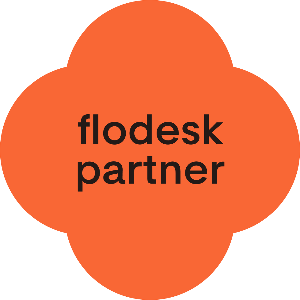 Flodesk Partner badge.