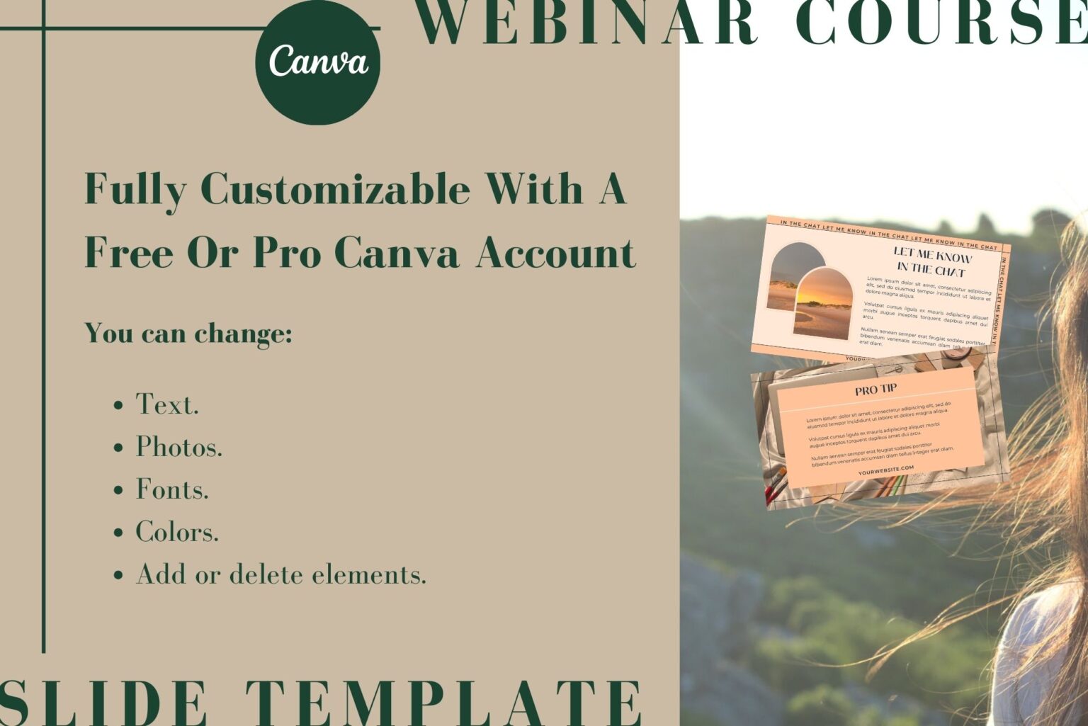 Fully customizable with a free or Pro Canva account. You can change text, photos, fonts, colors, and add or delete elements. Example of some of the templates included.