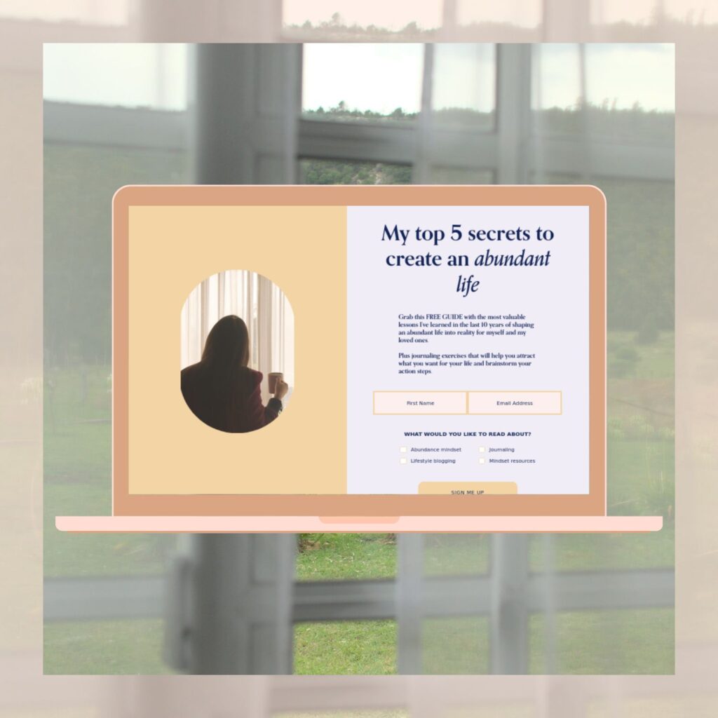 Mockup of the free Flodesk form template in desktop view.